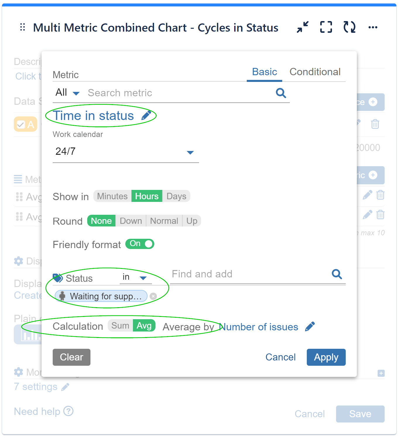 Cycles in status time in status metric