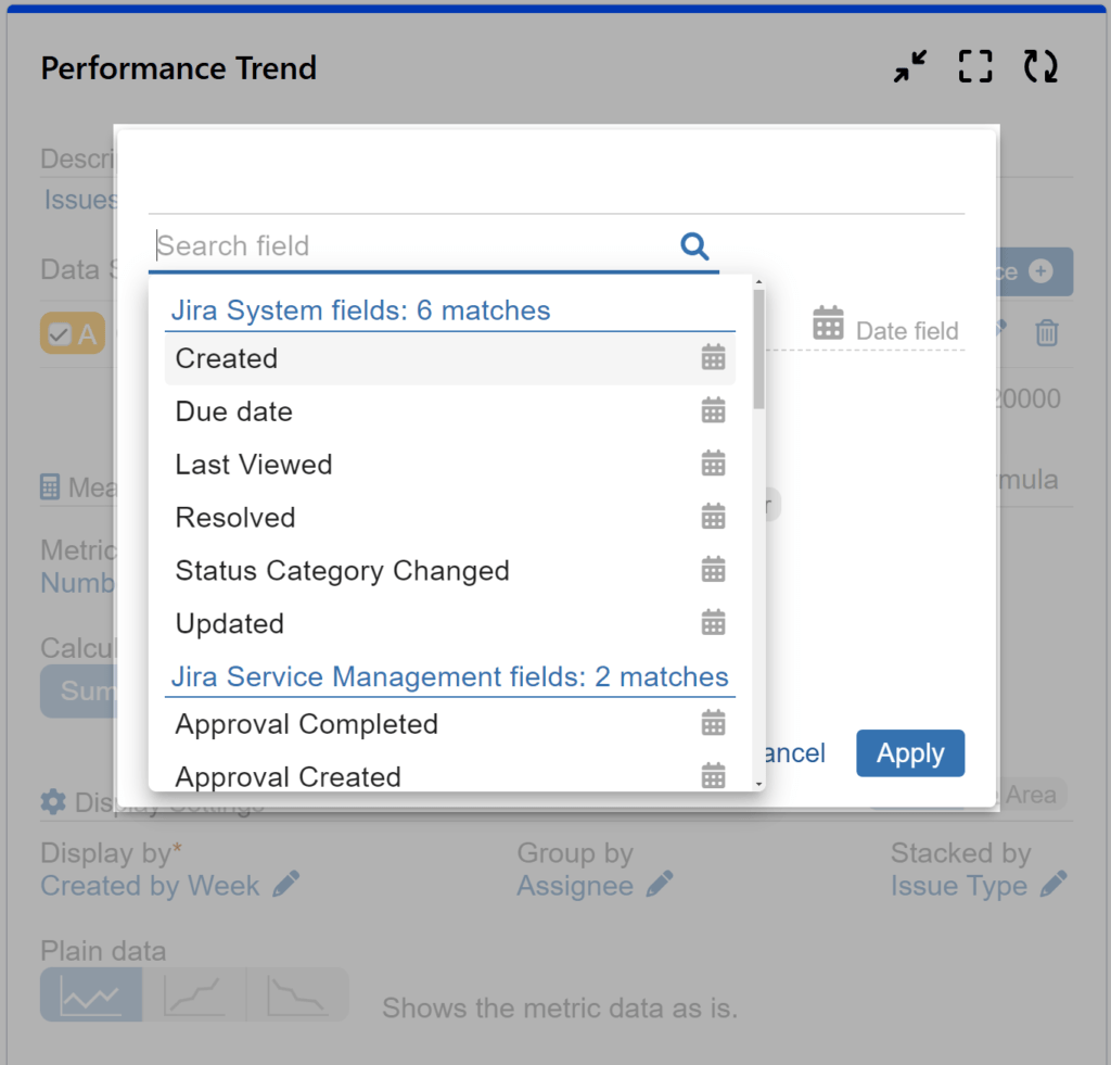 Performance Trend Gadget for Jira Dashboards